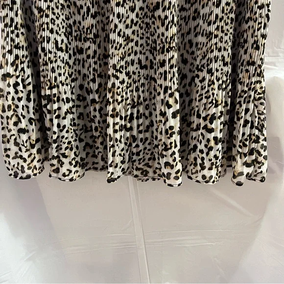 BANANA REPUBLIC SKIRT, Size 10P, Leopard Print Lined Mini Skirt w/ Pleats, NEW. - Picture 3 of 10